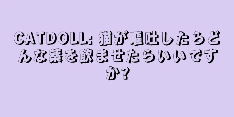 CATDOLL: 猫が嘔吐したらどんな薬を飲ませたらいいですか?