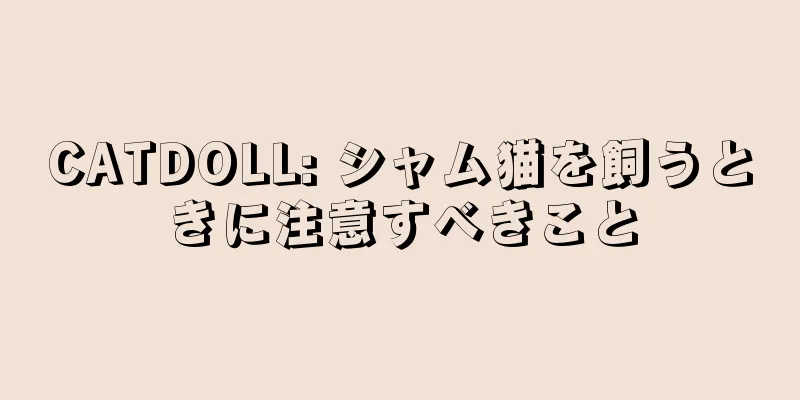 CATDOLL: シャム猫を飼うときに注意すべきこと