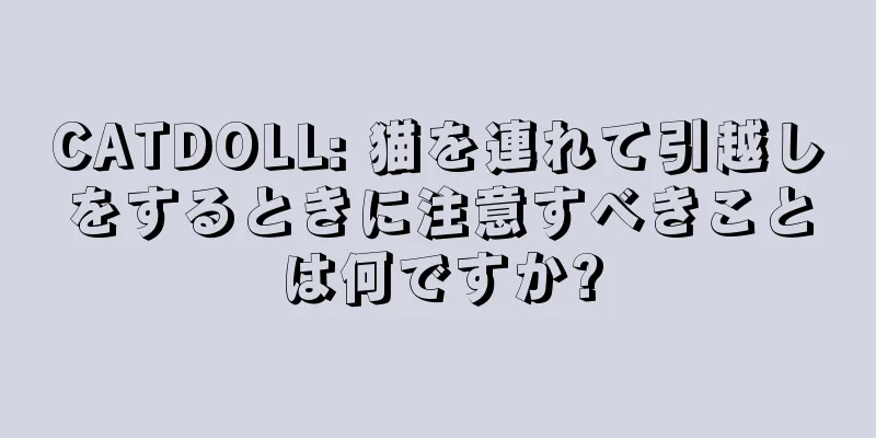 CATDOLL: 猫を連れて引越しをするときに注意すべきことは何ですか?