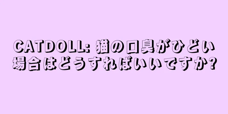CATDOLL: 猫の口臭がひどい場合はどうすればいいですか?