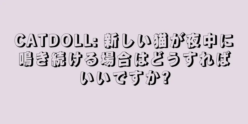 CATDOLL: 新しい猫が夜中に鳴き続ける場合はどうすればいいですか?