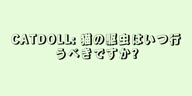 CATDOLL: 猫の駆虫はいつ行うべきですか?