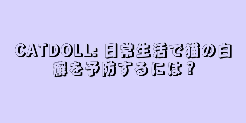 CATDOLL: 日常生活で猫の白癬を予防するには？