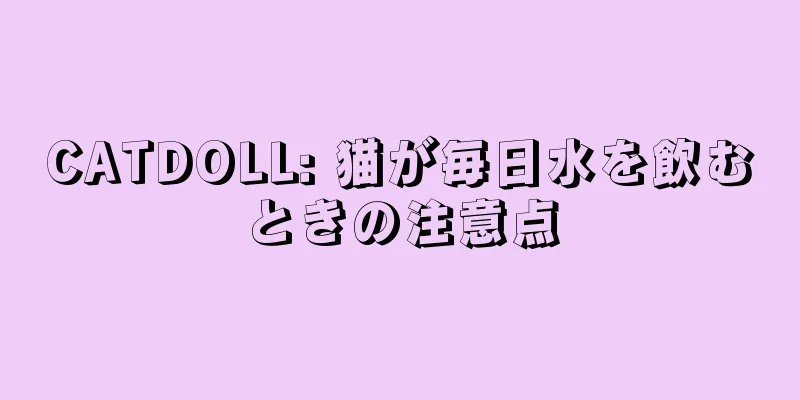 CATDOLL: 猫が毎日水を飲むときの注意点