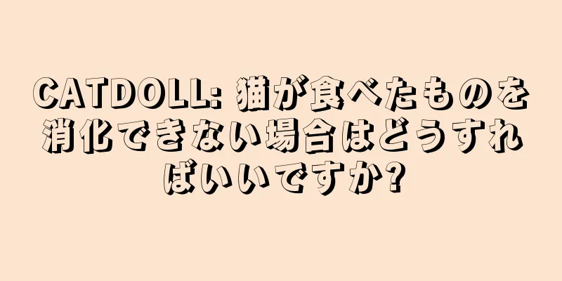 CATDOLL: 猫が食べたものを消化できない場合はどうすればいいですか?