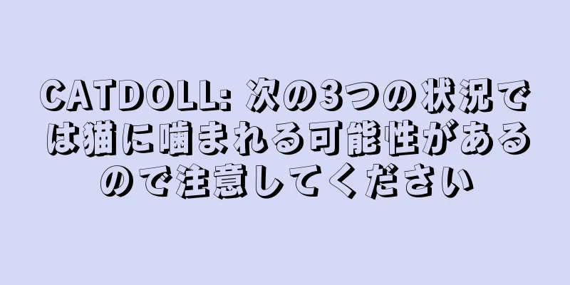 CATDOLL: 次の3つの状況では猫に噛まれる可能性があるので注意してください