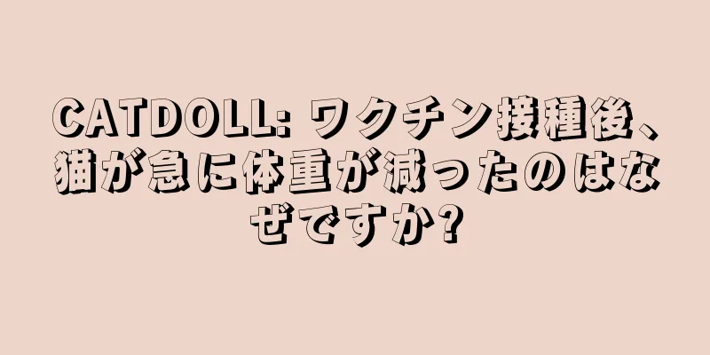 CATDOLL: ワクチン接種後、猫が急に体重が減ったのはなぜですか?