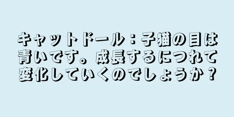 キャットドール：子猫の目は青いです。成長するにつれて変化していくのでしょうか？