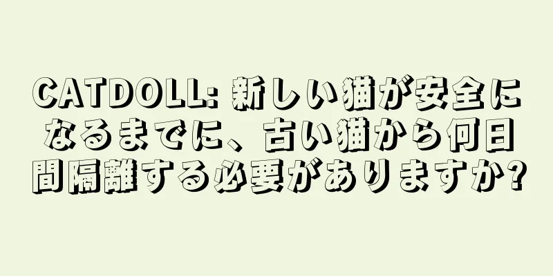 CATDOLL: 新しい猫が安全になるまでに、古い猫から何日間隔離する必要がありますか?