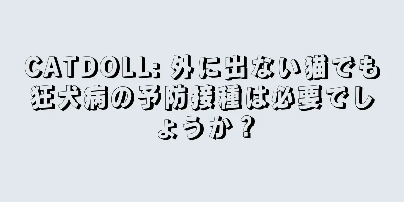 CATDOLL: 外に出ない猫でも狂犬病の予防接種は必要でしょうか？