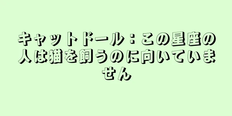 キャットドール：この星座の人は猫を飼うのに向いていません