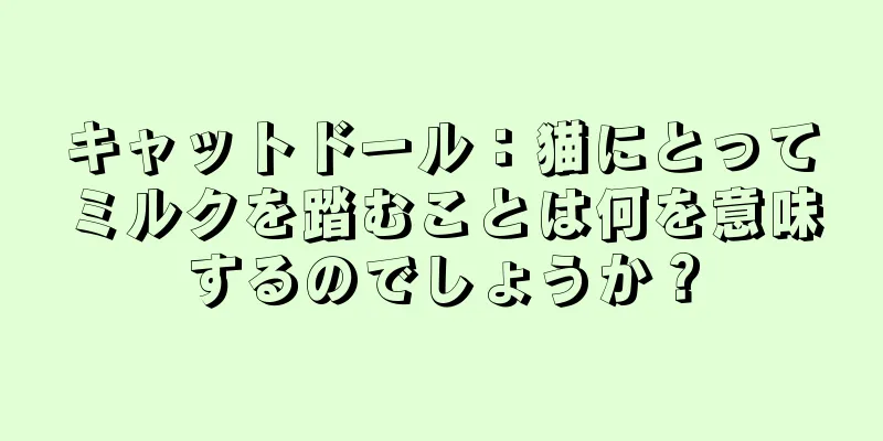 キャットドール：猫にとってミルクを踏むことは何を意味するのでしょうか？