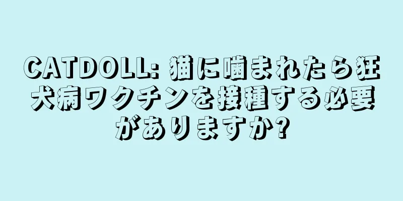 CATDOLL: 猫に噛まれたら狂犬病ワクチンを接種する必要がありますか?