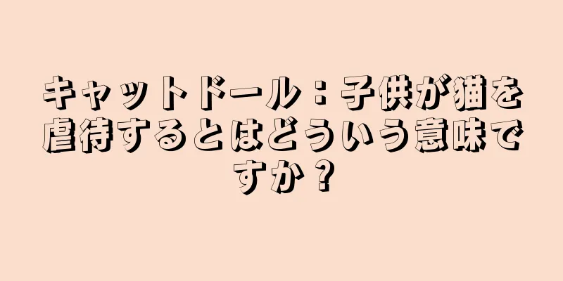 キャットドール：子供が猫を虐待するとはどういう意味ですか？