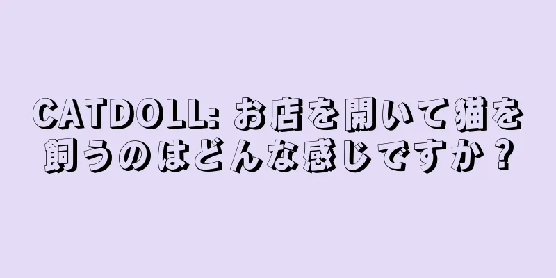 CATDOLL: お店を開いて猫を飼うのはどんな感じですか？