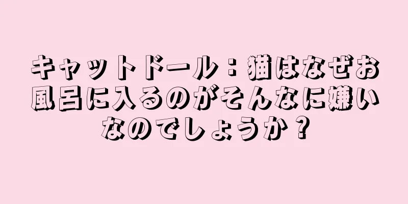 キャットドール：猫はなぜお風呂に入るのがそんなに嫌いなのでしょうか？