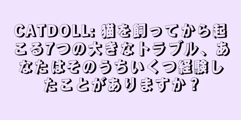 CATDOLL: 猫を飼ってから起こる7つの大きなトラブル、あなたはそのうちいくつ経験したことがありますか？