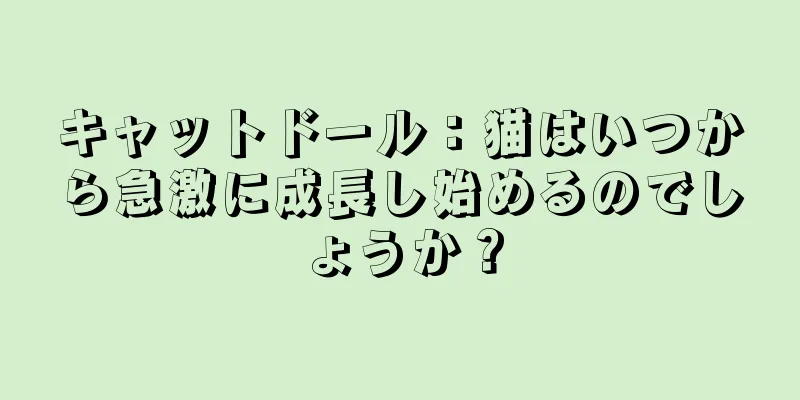 キャットドール：猫はいつから急激に成長し始めるのでしょうか？