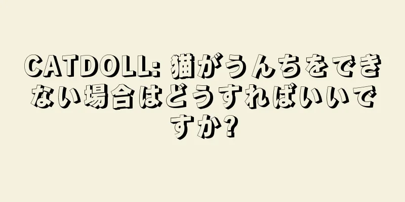 CATDOLL: 猫がうんちをできない場合はどうすればいいですか?
