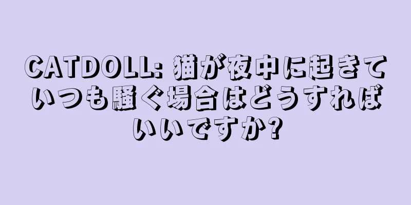 CATDOLL: 猫が夜中に起きていつも騒ぐ場合はどうすればいいですか?