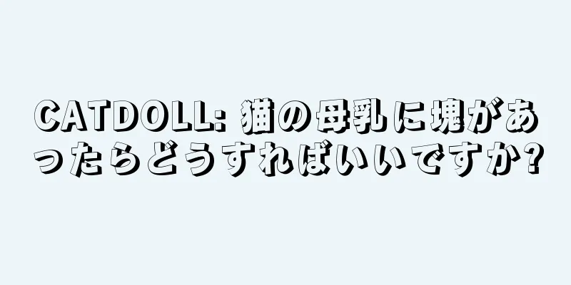 CATDOLL: 猫の母乳に塊があったらどうすればいいですか?