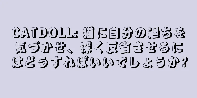 CATDOLL: 猫に自分の過ちを気づかせ、深く反省させるにはどうすればいいでしょうか?