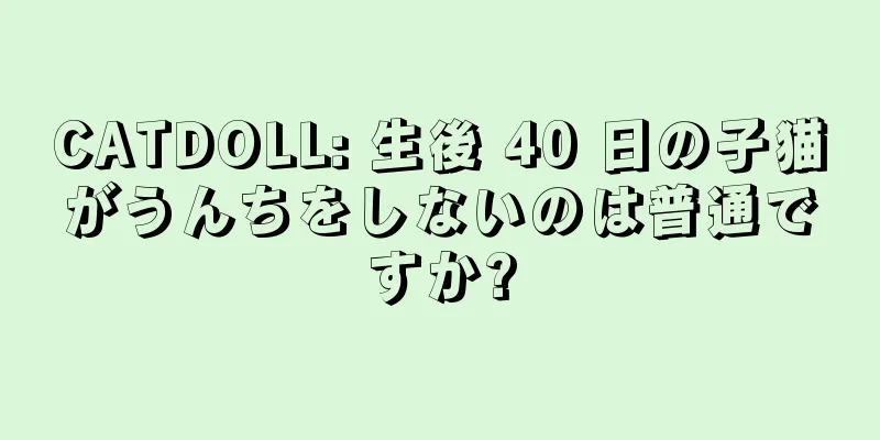 CATDOLL: 生後 40 日の子猫がうんちをしないのは普通ですか?