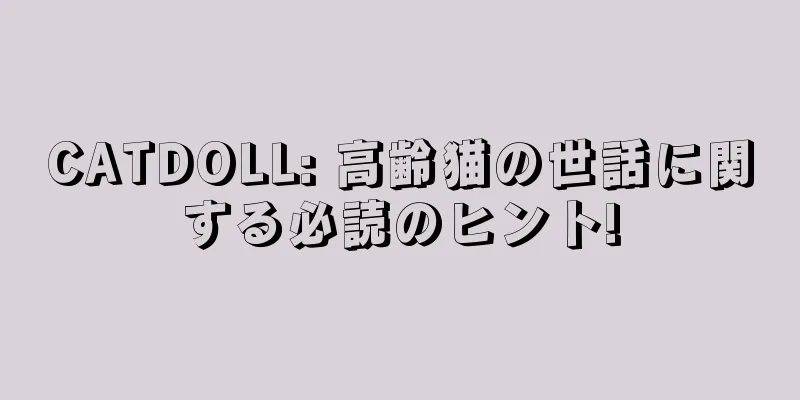 CATDOLL: 高齢猫の世話に関する必読のヒント!