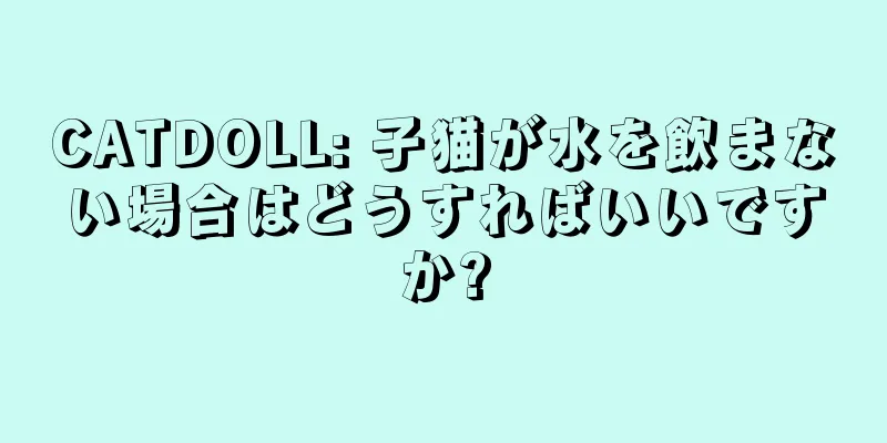 CATDOLL: 子猫が水を飲まない場合はどうすればいいですか?