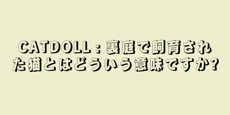 CATDOLL : 裏庭で飼育された猫とはどういう意味ですか?