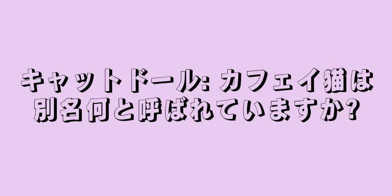 キャットドール: カフェイ猫は別名何と呼ばれていますか?