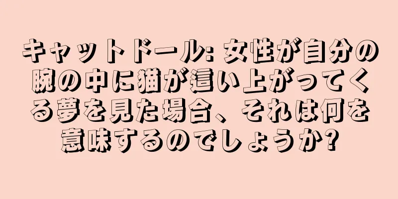 キャットドール: 女性が自分の腕の中に猫が這い上がってくる夢を見た場合、それは何を意味するのでしょうか?