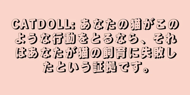 CATDOLL: あなたの猫がこのような行動をとるなら、それはあなたが猫の飼育に失敗したという証拠です。
