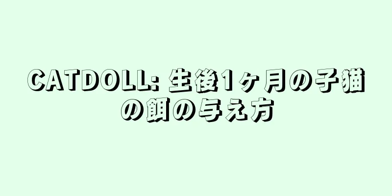 CATDOLL: 生後1ヶ月の子猫の餌の与え方