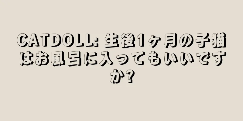 CATDOLL: 生後1ヶ月の子猫はお風呂に入ってもいいですか?
