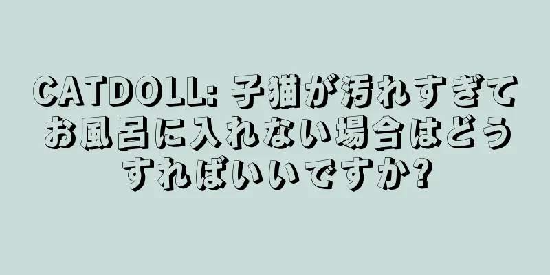 CATDOLL: 子猫が汚れすぎてお風呂に入れない場合はどうすればいいですか?