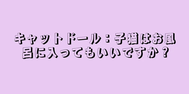 キャットドール：子猫はお風呂に入ってもいいですか？