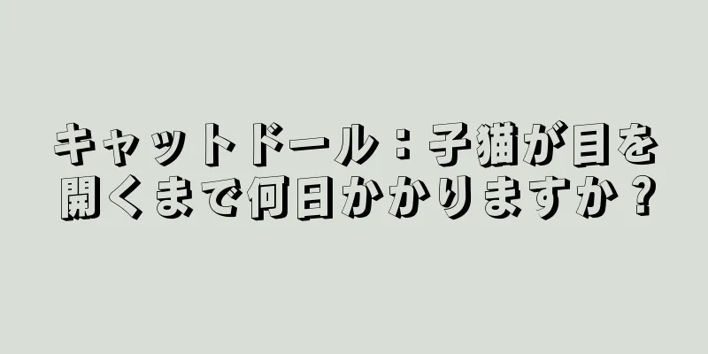 キャットドール：子猫が目を開くまで何日かかりますか？