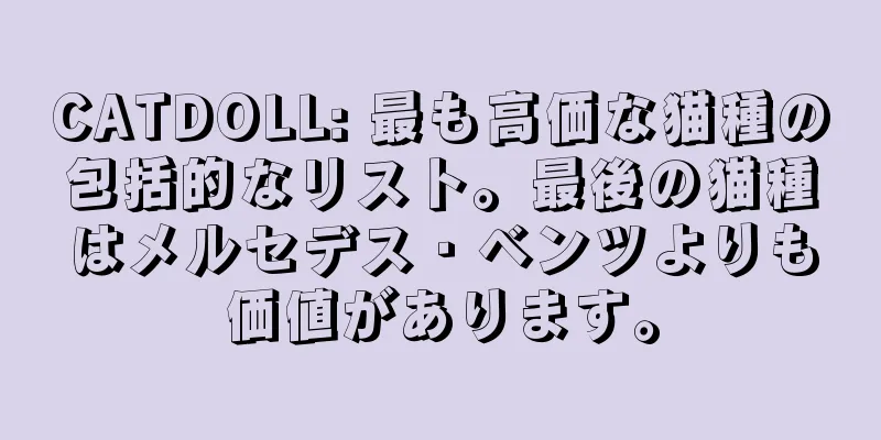 CATDOLL: 最も高価な猫種の包括的なリスト。最後の猫種はメルセデス・ベンツよりも価値があります。