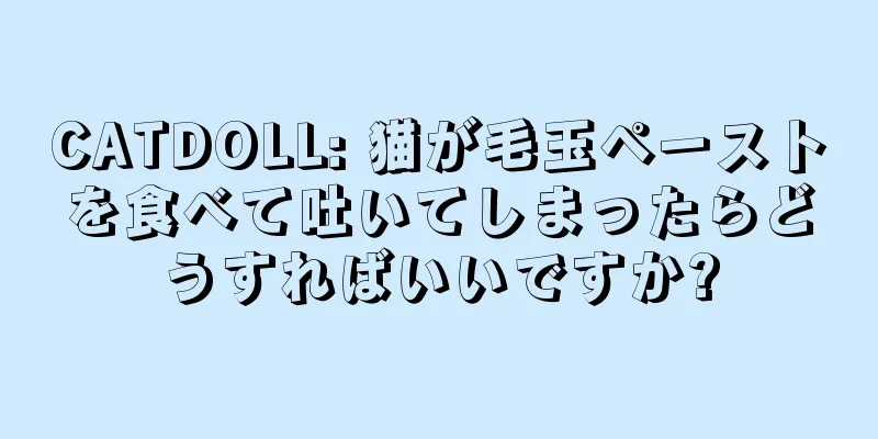CATDOLL: 猫が毛玉ペーストを食べて吐いてしまったらどうすればいいですか?
