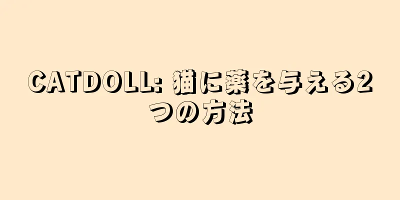 CATDOLL: 猫に薬を与える2つの方法