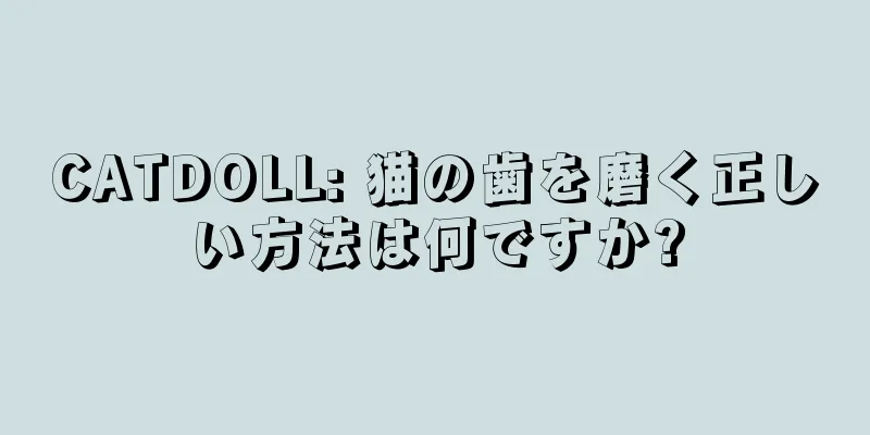 CATDOLL: 猫の歯を磨く正しい方法は何ですか?