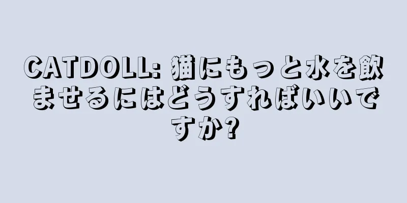 CATDOLL: 猫にもっと水を飲ませるにはどうすればいいですか?