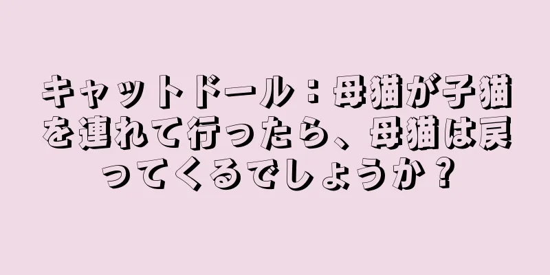 キャットドール：母猫が子猫を連れて行ったら、母猫は戻ってくるでしょうか？