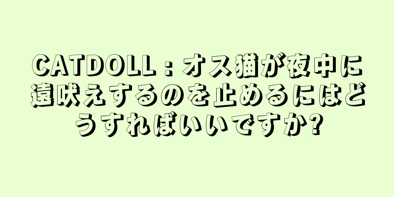 CATDOLL : オス猫が夜中に遠吠えするのを止めるにはどうすればいいですか?