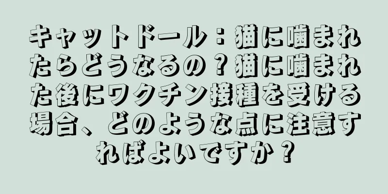 キャットドール：猫に噛まれたらどうなるの？猫に噛まれた後にワクチン接種を受ける場合、どのような点に注意すればよいですか？