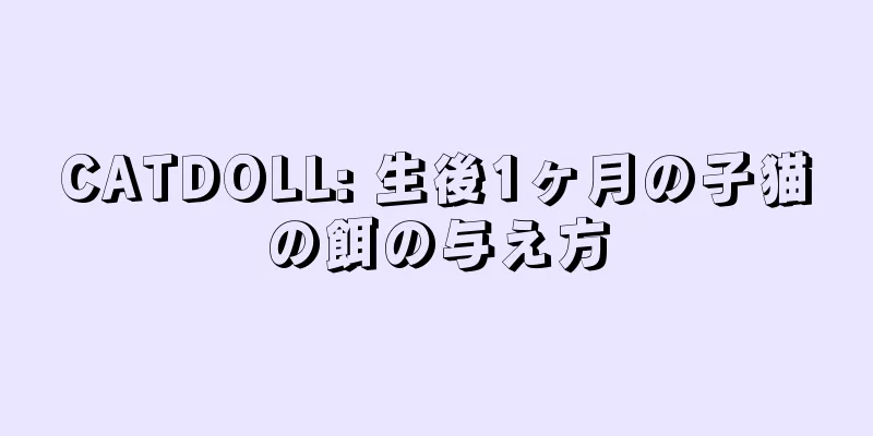 CATDOLL: 生後1ヶ月の子猫の餌の与え方