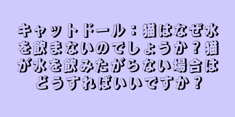 キャットドール：猫はなぜ水を飲まないのでしょうか？猫が水を飲みたがらない場合はどうすればいいですか？