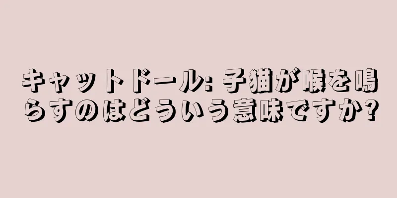 キャットドール: 子猫が喉を鳴らすのはどういう意味ですか?