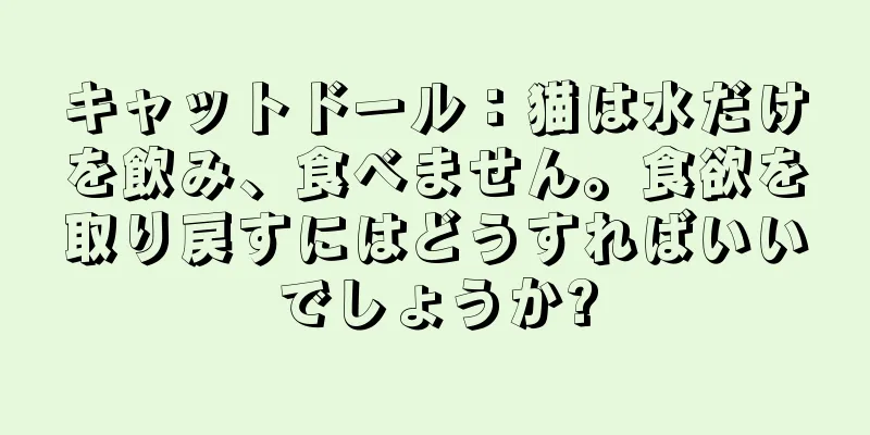 キャットドール：猫は水だけを飲み、食べません。食欲を取り戻すにはどうすればいいでしょうか?